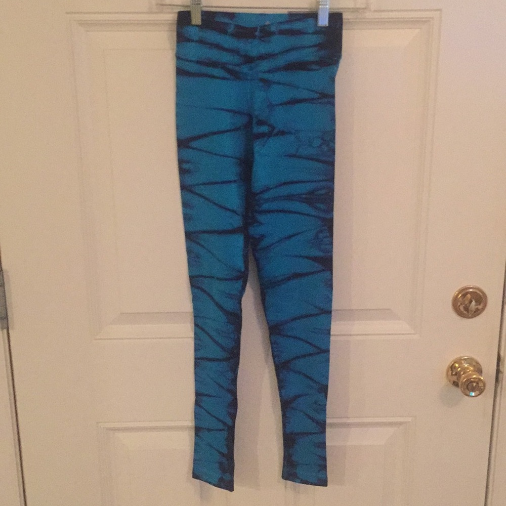 Nux full length tie dye blue yoga pants